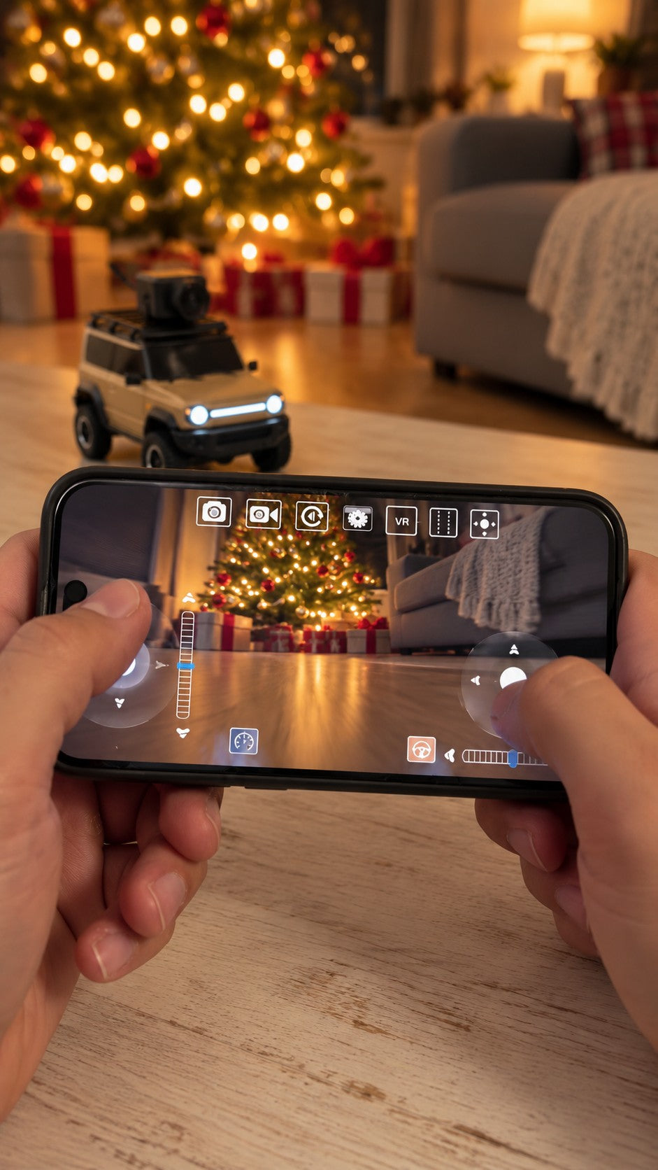 Drive it from the live camera view on your phone