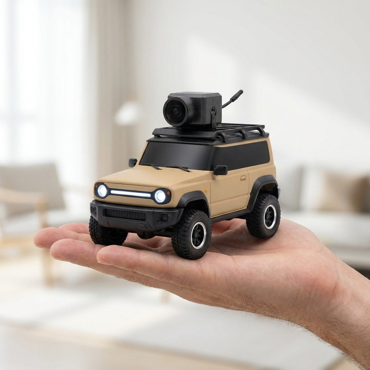 The Tinydrift car fits in the palm of your hand